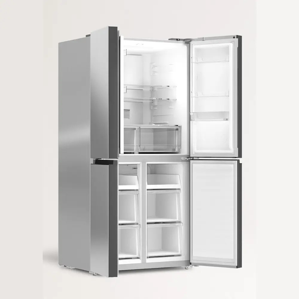 Frigider side by side No Frost CREATE, Studio, 503 litri, H 177 cm, congelator 186 litri, Tehnologie Inverter, temperatura reglabila, 3 rafturi din sticla, 6 compartimente pe usa, sistem Care, functie Multi Air Flow, inox