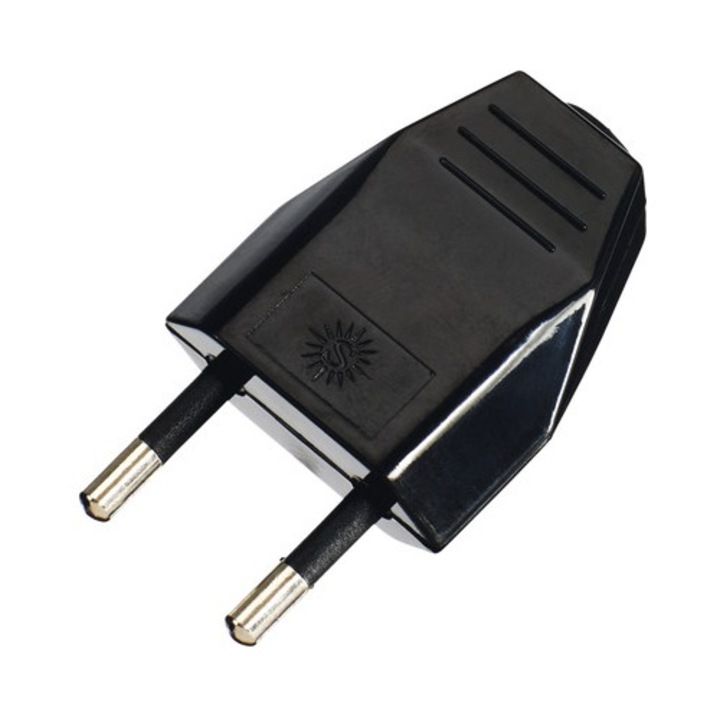 Stecher euro fara contact de protectie Solera 10A negru