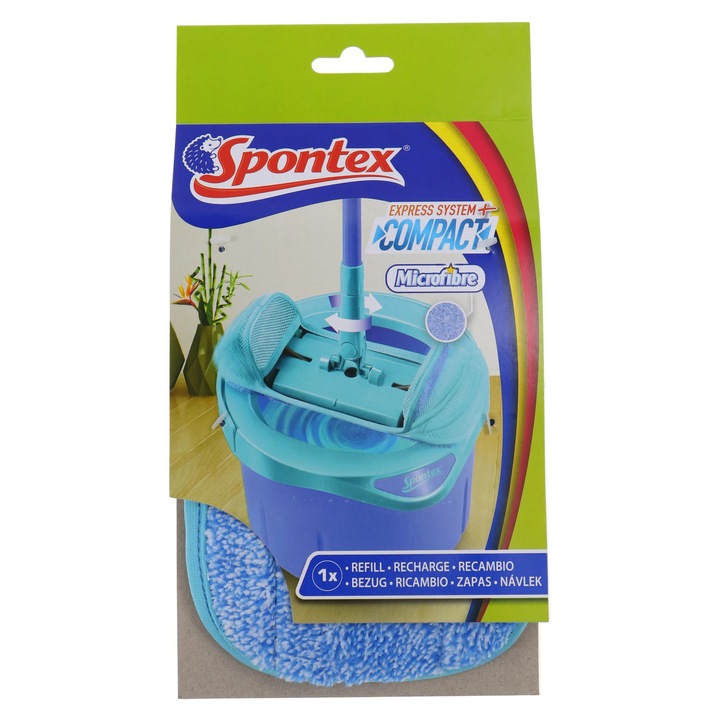 Rezerva mop plat microfibra Express System+ Compact Spontex, 26.5 x 14.2 x 1.9 cm