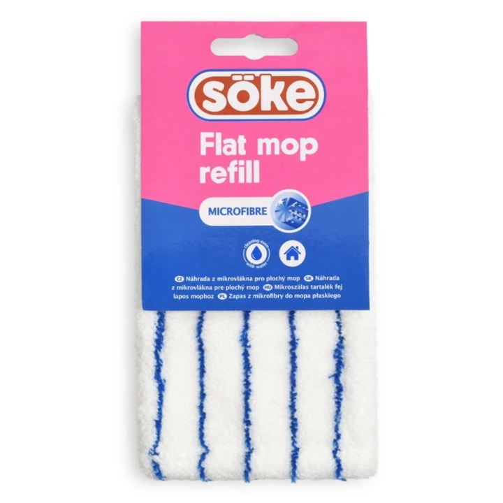 Rezerva mop plat rectangular Soke Economic Microwiper, 28 x 12 x 1.4 cm