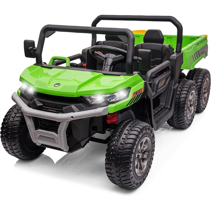 UTV electric Kinderauto, model Farm Tractor, 2 locuri, verde, 180W, 12V