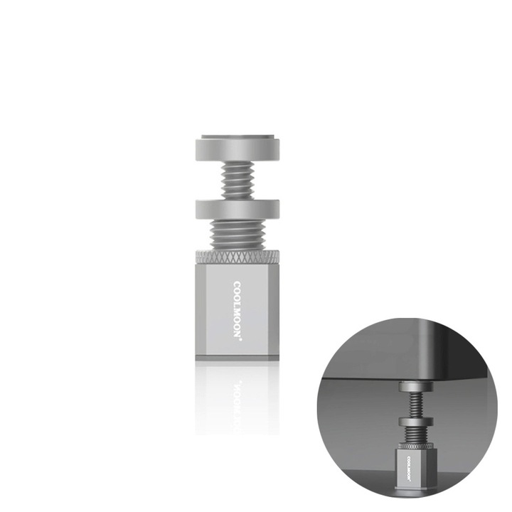 Suport placa video pentru GPU, Aluminiu, Telescopic, Ajustabil, Extensibil 28mm-50mm, gpu support, baza magnetica antialunecare, Argintiu