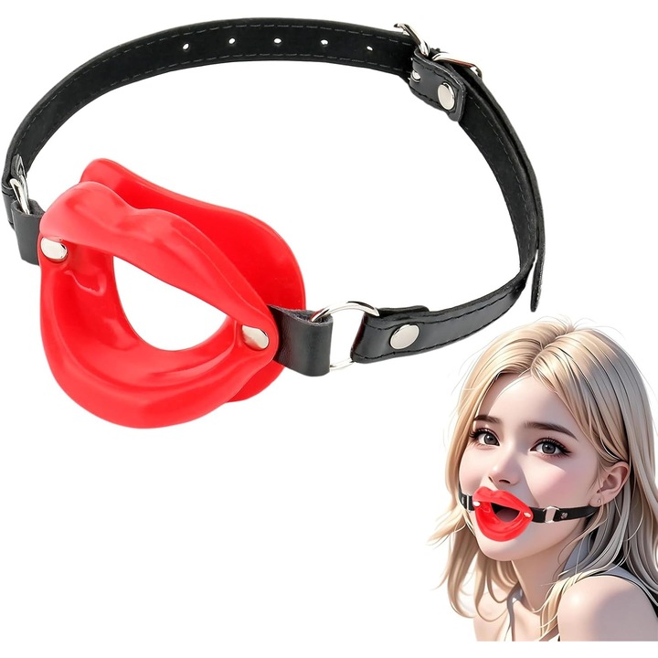 Секси силиконов кълбовиден гаг, BDSM аксесоар за двойки, О-пръстен и орални белезници, секс играчка, подарък за Свети Валентин, червен