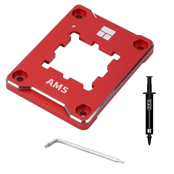 Kit Prevenire Indoire CPU AM5, Cadru de Siguranta, Pasta Termica, Suruburi & Cheie, Compatibil cu AMD Ryzen 7000/8000, Socket AM5, Usor de Instalat, KIT de montare Thermalright, ASF AM5 RED