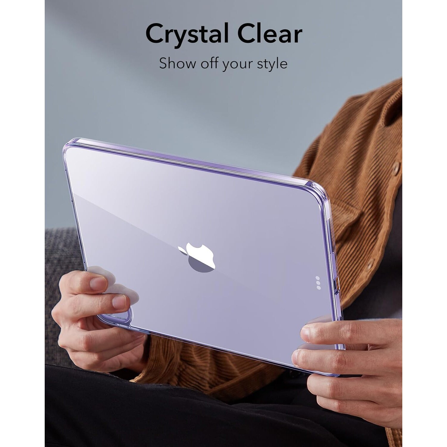 Husa ESR compatibila iPad Air 13 Inch (2025/2024), protectie Shock & Drop, suport magnetic/wireless charging Apple Pencil Pro, Pencil (USB-C), Clear Purple