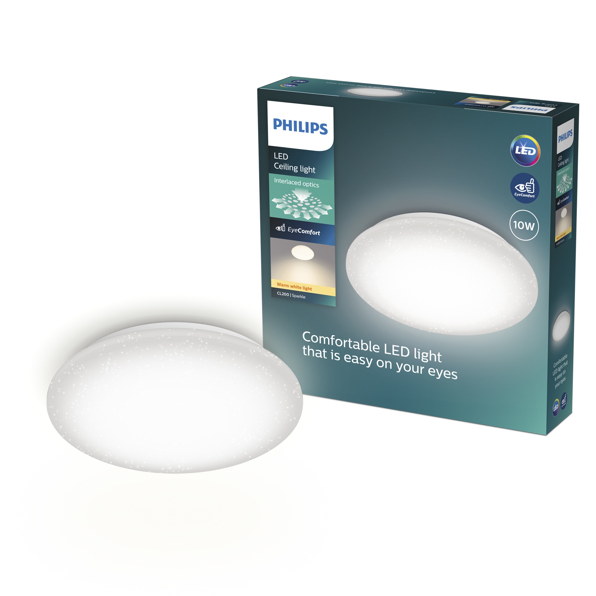 Plafoniera LED Philips CL200 EC RD, 10 W, 2700 K, 240 V, IP20, 1000 lm, 24 cm diametru ,Alb