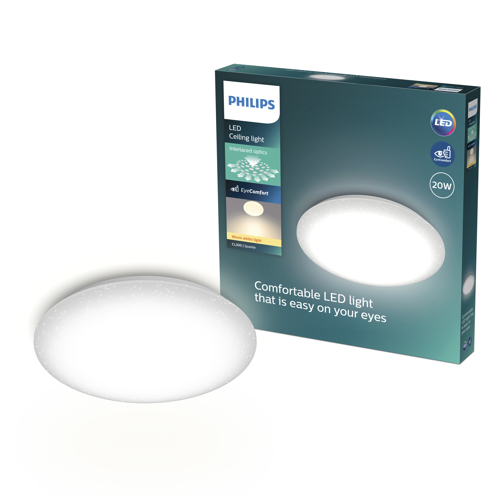 Plafoniera LED Philips CL200 EC RD, 20 W, 2700 K, 240 V, IP20, 2000 lm, 28 cm diametru, Alb