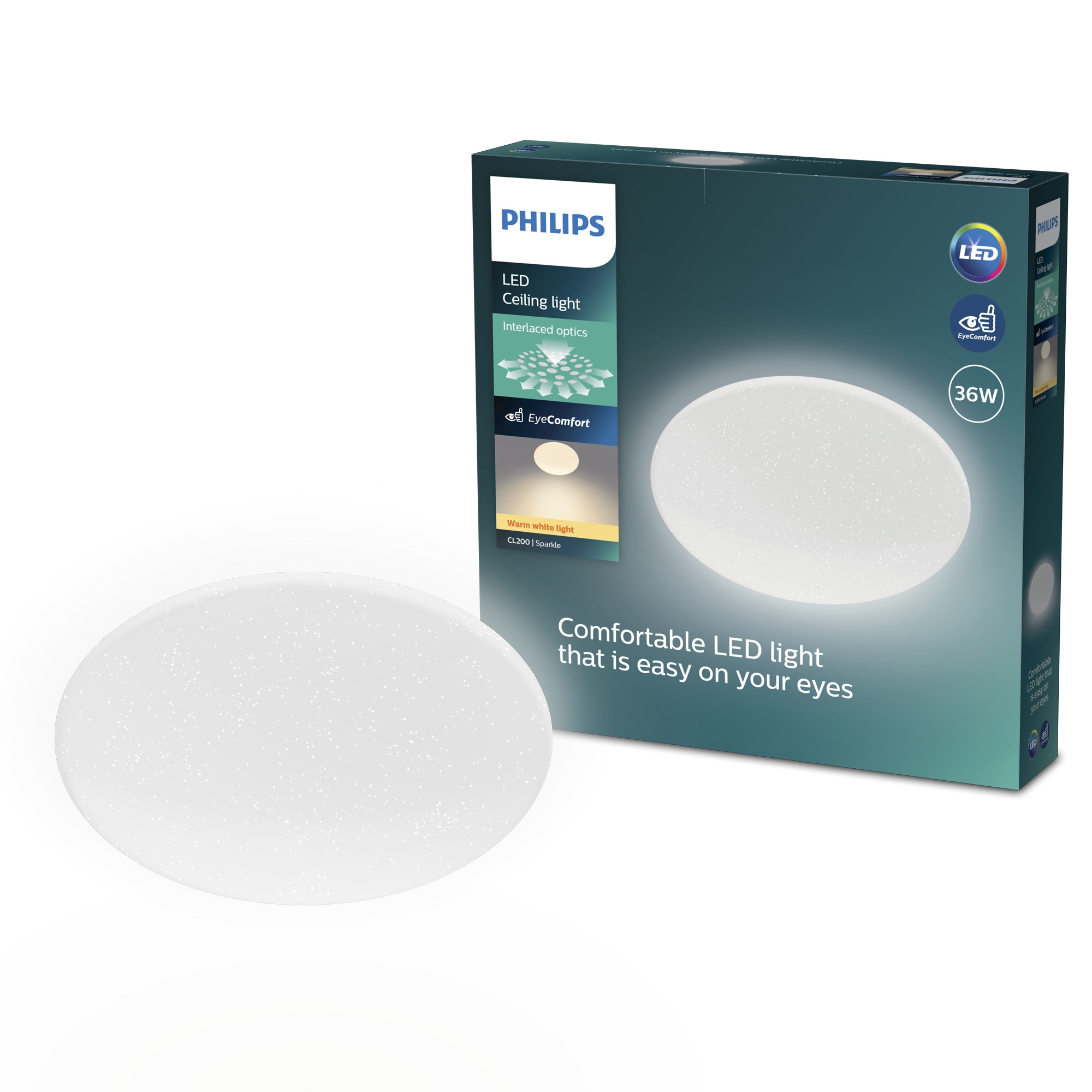 Plafoniera LED Philips CL200 EC RD, 36 W, 2700 K, 240 V, IP20, 3600 lm, 42 cm diametru, Alb