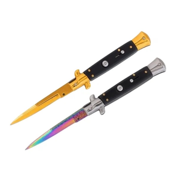 Set doua bricege cu arc, DEPOX®, design italian clasic, husa inclusa, 22 cm, auriu/multicolor