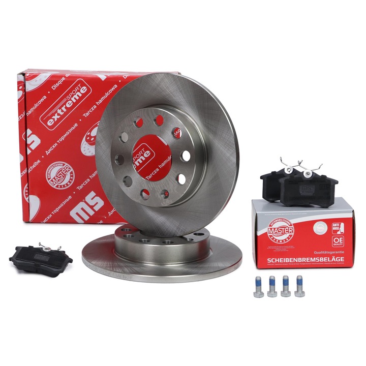 Master-Sport féktárcsa és fékbetét készlet Audi A4 B6/B7, SEAT Exeo, többszínű, hátsó