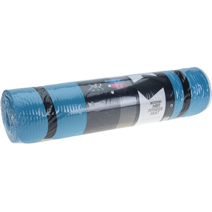 XQMAX NBR Csúszásgátló Fitneszszőnyeg, Kék, 10 mm vastag, 180x60x1cm