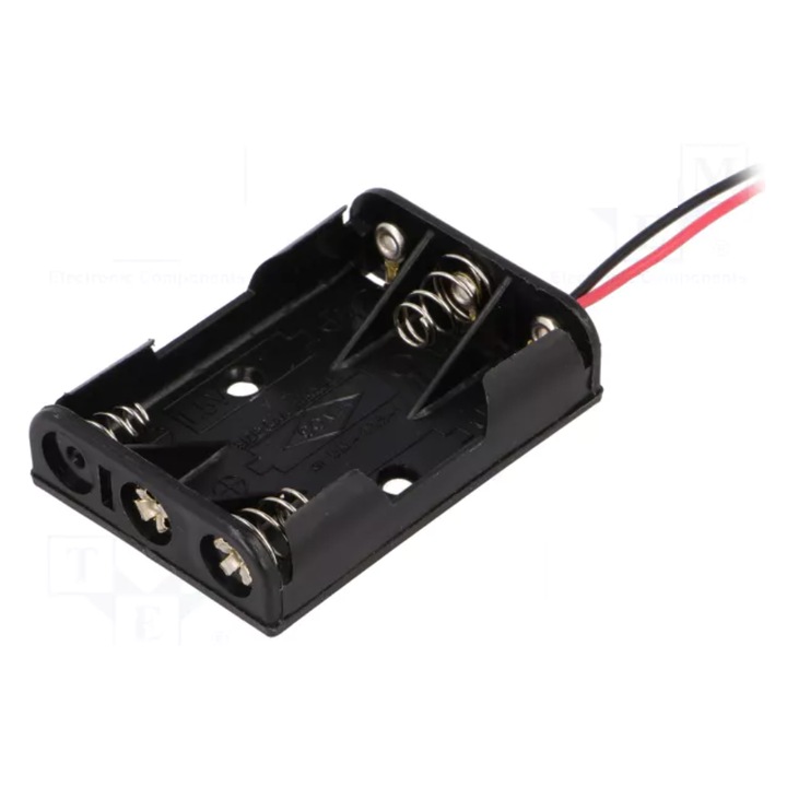 Carcasa pentru baterie, AAA / R3, locas 3 baterii, culoare neagra