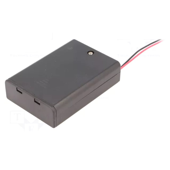 Carcasa cu capac pentru baterie, AA / R6, slot 3 baterii