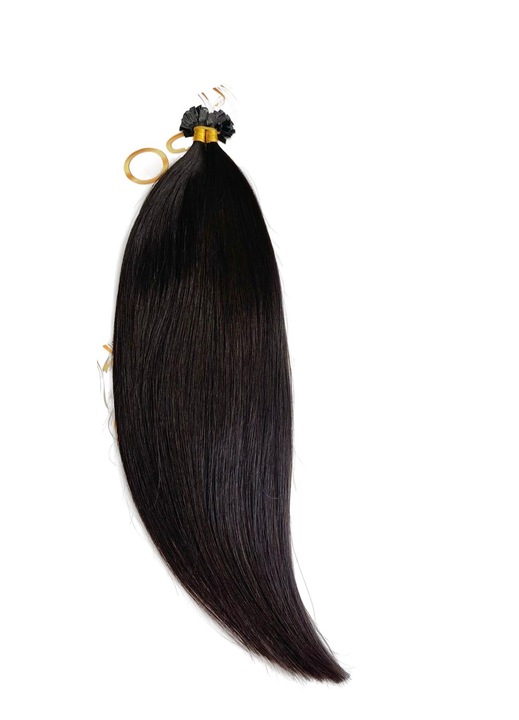 Extensie cu Keratina Oskar Shop Colectia EVAHAIR SSS, 50 Suvite, Negru Natural, Par Rusesc 1B