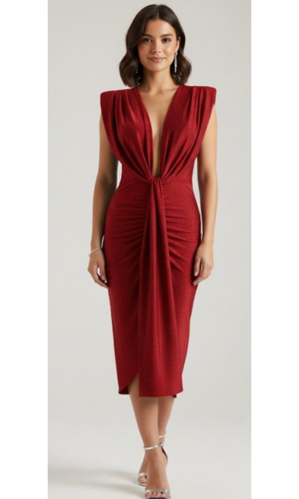 Rochie eleganta de dama, universala, Rosu, One Size