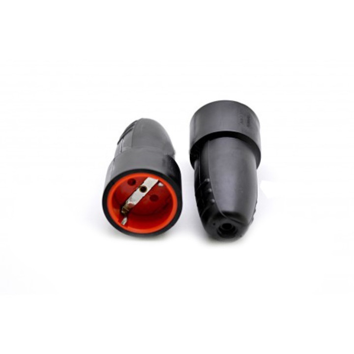 Gumi csatlakozó 250V 10-16A EL-0056F, fekete, standard méretek