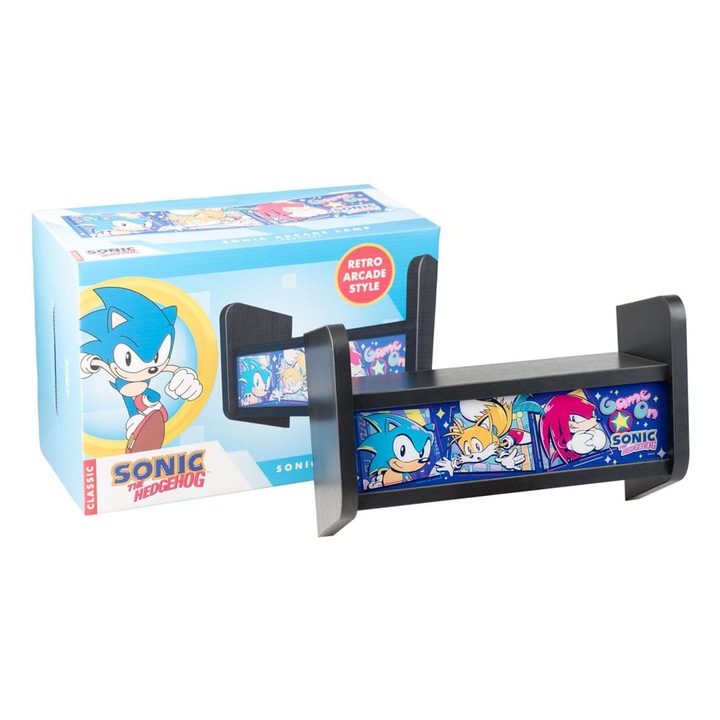 Lampa Sonic The Hedgehog, multicolor, cu USB-C, stil arcade