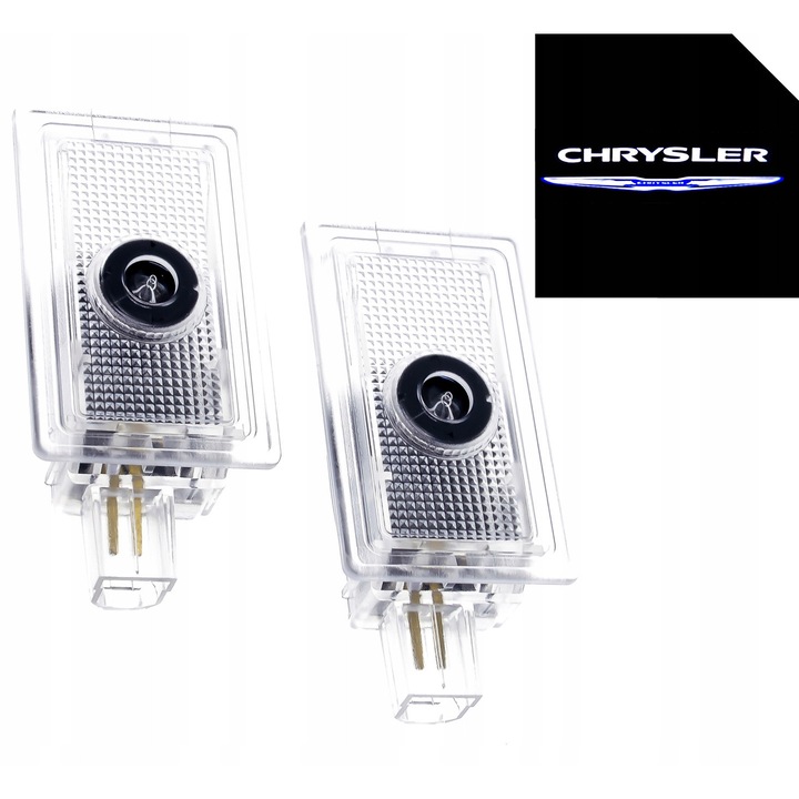 Комплект 2x LED проектора с HD+ лого за Dodge, лесен монтаж, 12V, водоустойчиви