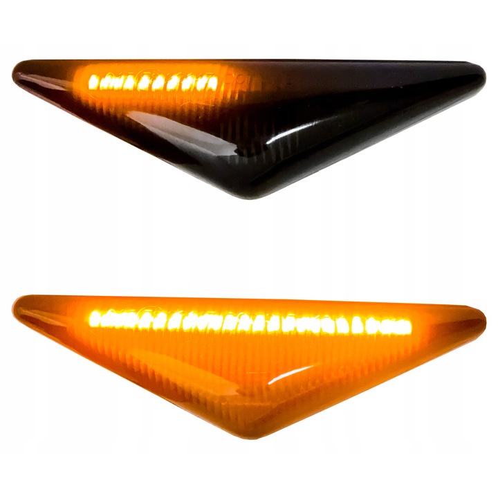 Комплект от 2 динамични LED мигача за Ford Focus Mk1, Mondeo Mk3, 15 LED, 11x3,2см, опушен