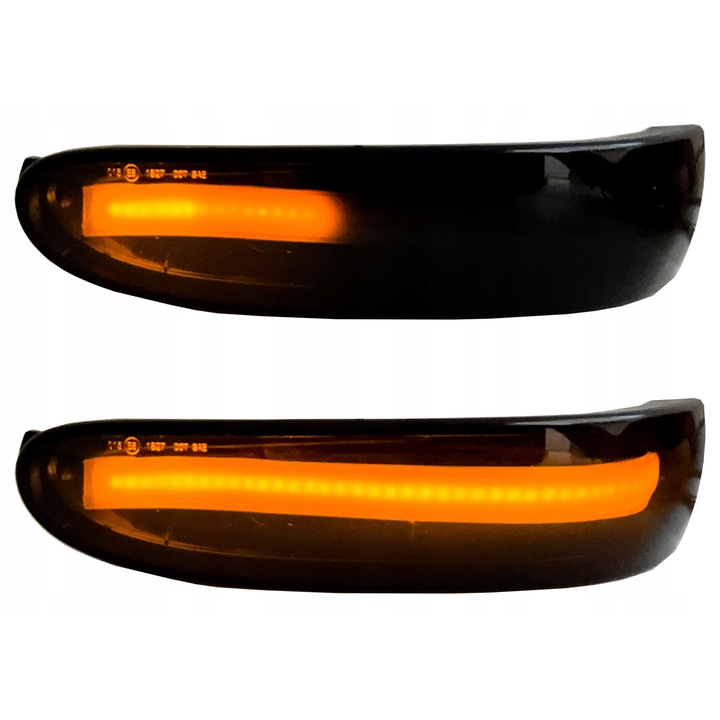 Комплект 2 динамични LED мигачи за огледала Mercedes, затъмнени, 17,3x4,2см