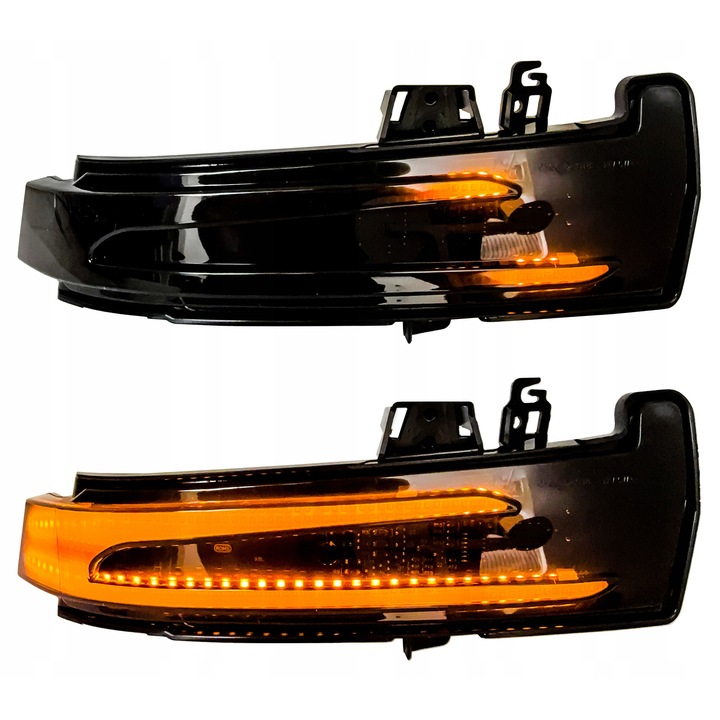 Комплект от 2 динамични LED мигача за огледала Mercedes, затъмнени, 22x7.2см