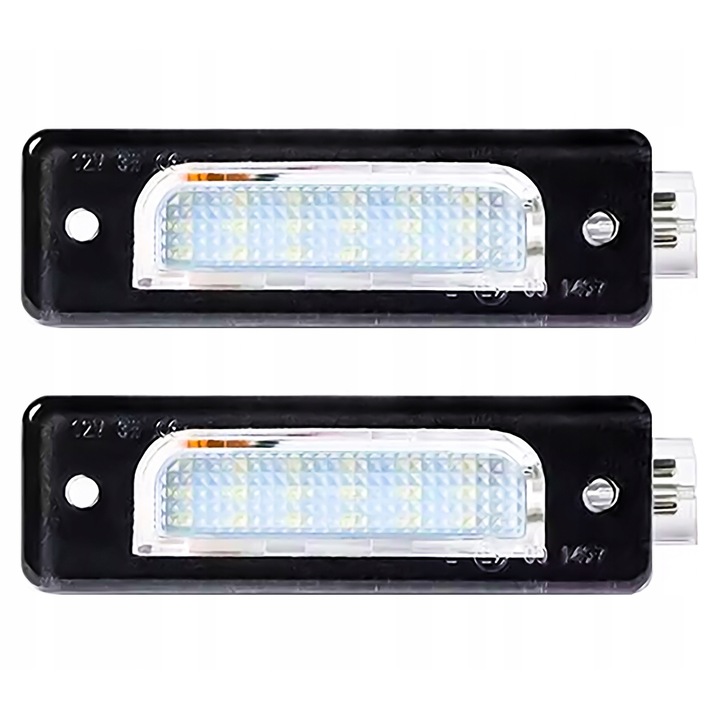 2 db LED-es rendszámtábla világítás, LEDprojektor, 18 LED, 9,5x2,9 cm, hideg fehér, BMW 5 E34 szedán 7 E32-hez