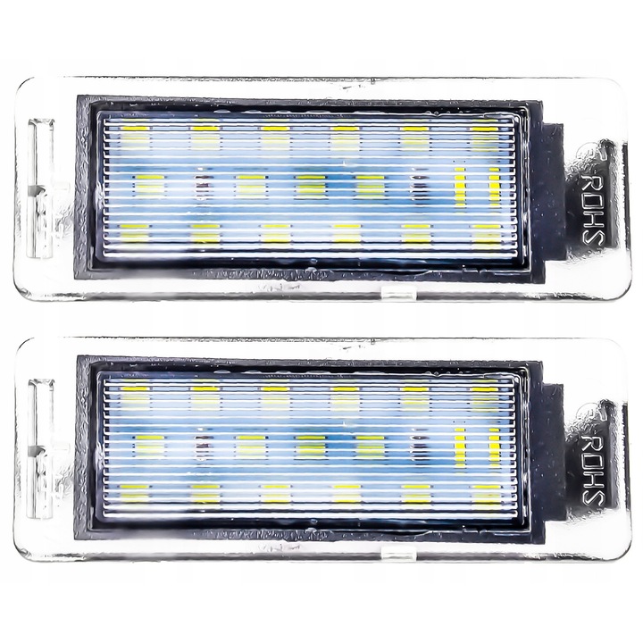 Комплект от 2 LED лампи за осветление на регистрационен номер, LEDпроектор, 18 диода, бял, 8,2x3,1см, за SAAB 9-4X