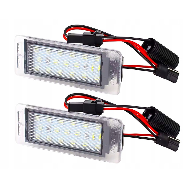 Комплект от 2 LED лампи за приятно осветление на регистрационния номер, LED проектор, 18 диода, студено бяло, 8,2x3,1 см, за Buick Enclave Encore Lacrosse