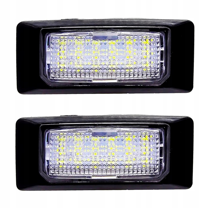 Комплект от 2 LED лампи за осветяване на регистрационния номер, LEDпроектор, 18 диода, студено бяла светлина, 7,3x3,2 см, за VW