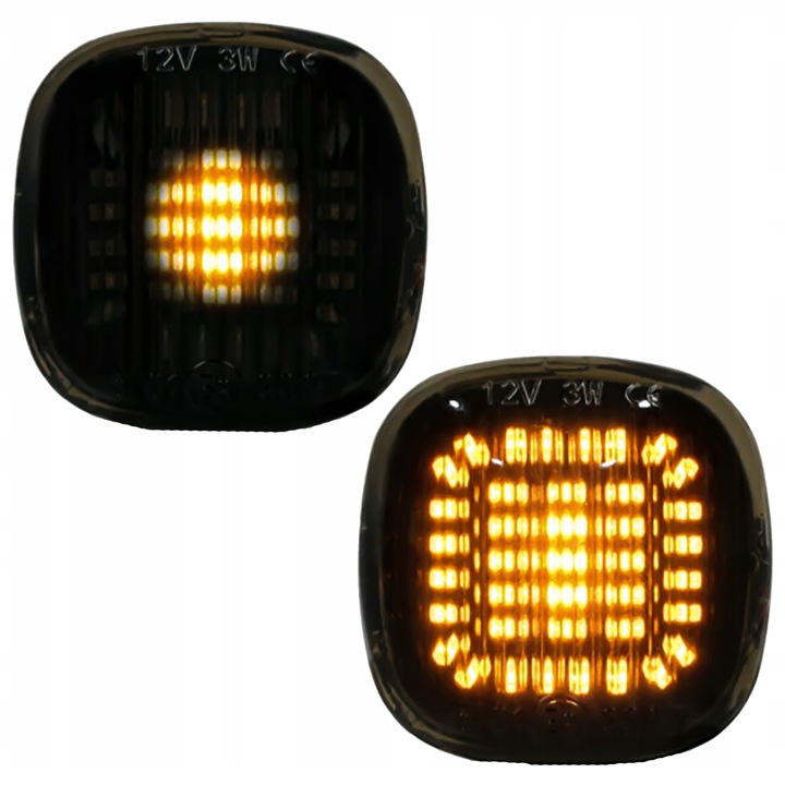 Комплект 2x динамични LED мигачи с опушен корпус, LEDprojektor, 3,5см x 3,5см, за Skoda /Fabia /Rapid /Superb