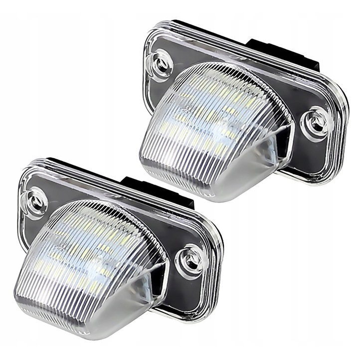 Комплект 2 LED крушки за приятно осветление на регистрационния номер, LEDprojektor, 18 LED, студено бяло, 7x3,2 см, VW Transporter T4