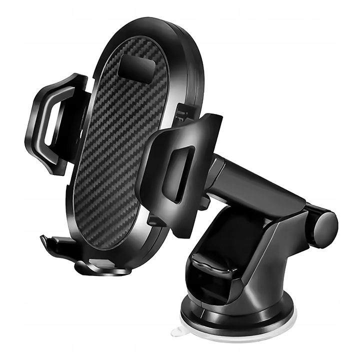 Стойка за кола за телефон LEDпроектор, захващане с вендуза, въртене на 360°, черна, универсални размери