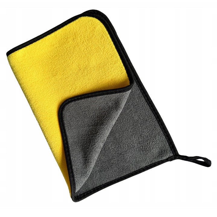 Кърпа за сушене на автомобили, микрофибър, LEDпроектор, жълто/сиво, 30x38 см