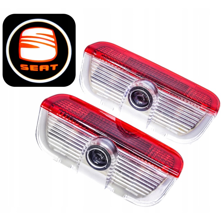 Комплект 2 LED проектора за лого, LEDпроектор, за Seat Alhambra 2 7N Tarraco, 14W, 12V, HD