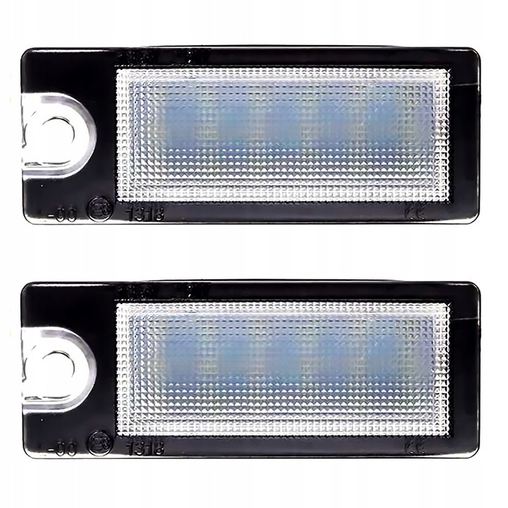Комплект от 2 LED лампи за осветление на регистрационен номер, LED проектор, 18 диода, студено бяло, 7,6x3,0см
