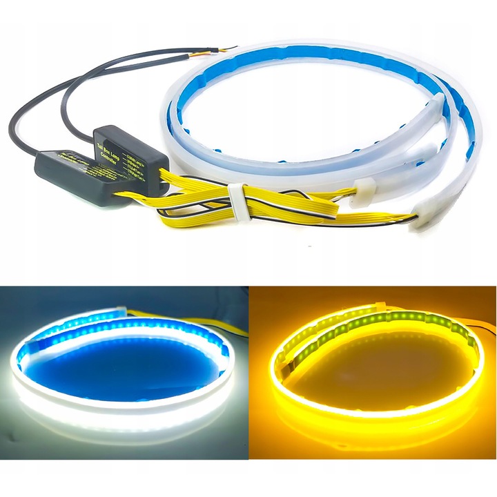 Set 2 benzi LED flexibile 60cm, lumini DRL si semnalizare dinamica, LEDprojektor
