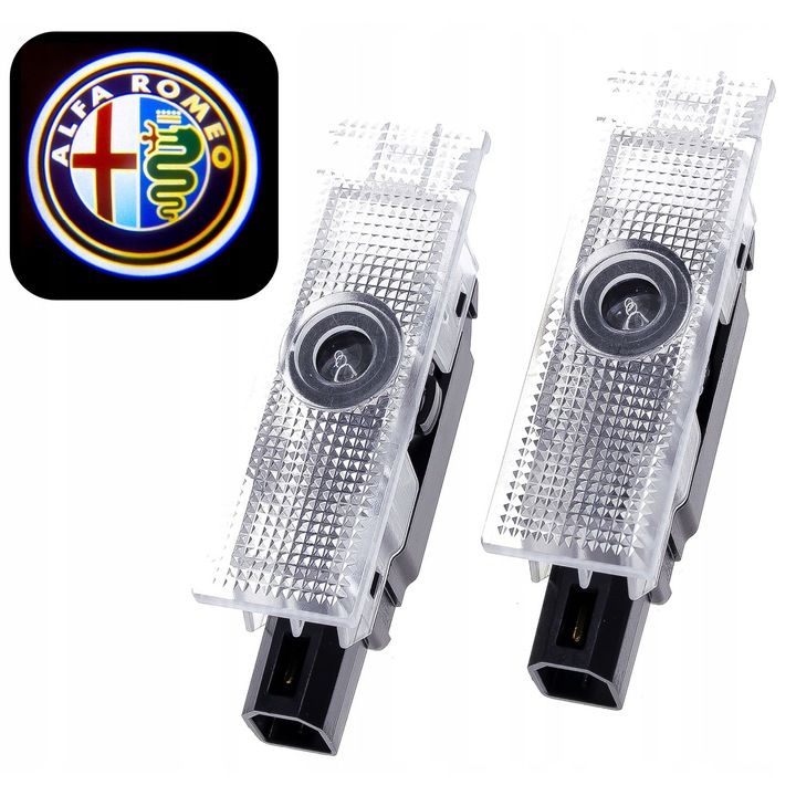 Set 2 Proiectoare LED cu Logo Alfa Romeo, LEDprojektor, HD, 14W, 12V