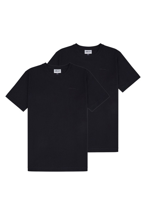 ELLESSE, Set de tricouri din bumbac cu model uni - 2 piese, Negru