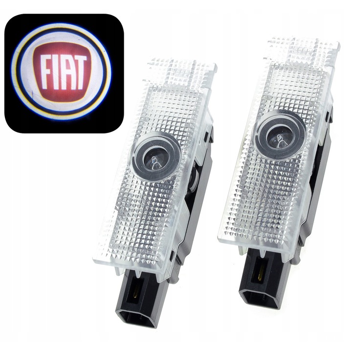LED проектори за врати, комплект 2 броя, за Fiat 500X, Punto, HD резолюция, 14W, 12V