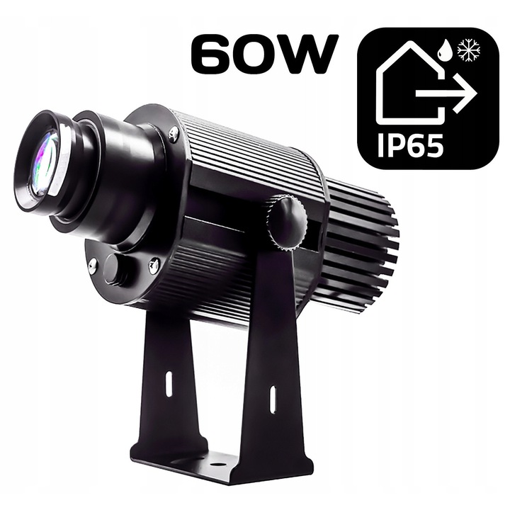Projektor LED GOBO 60W, grafica rotativa, negru/silver, IP65