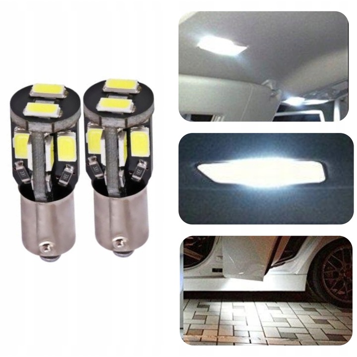 Set 10 Becuri LED T4W SMD 5630, 12V, 6500K, 33x11mm