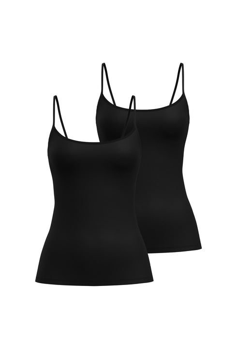 CALIDA, Top slim fit cu bretele inguste, Negru