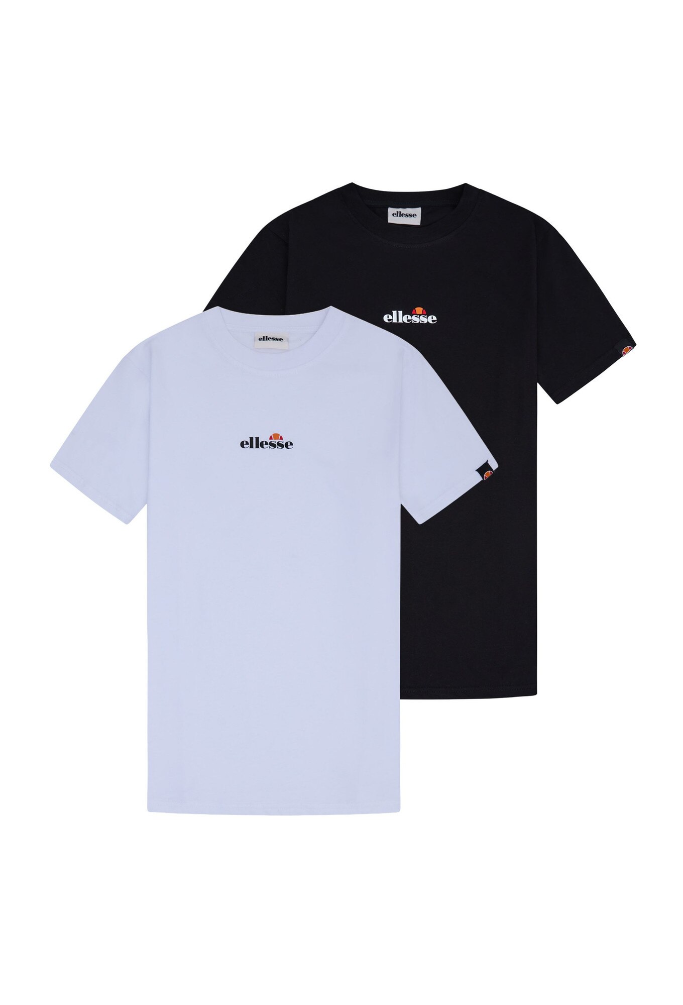 ELLESSE, Set de tricouri din bumbac Ollio - 2 piese, Alb, Negru, XL