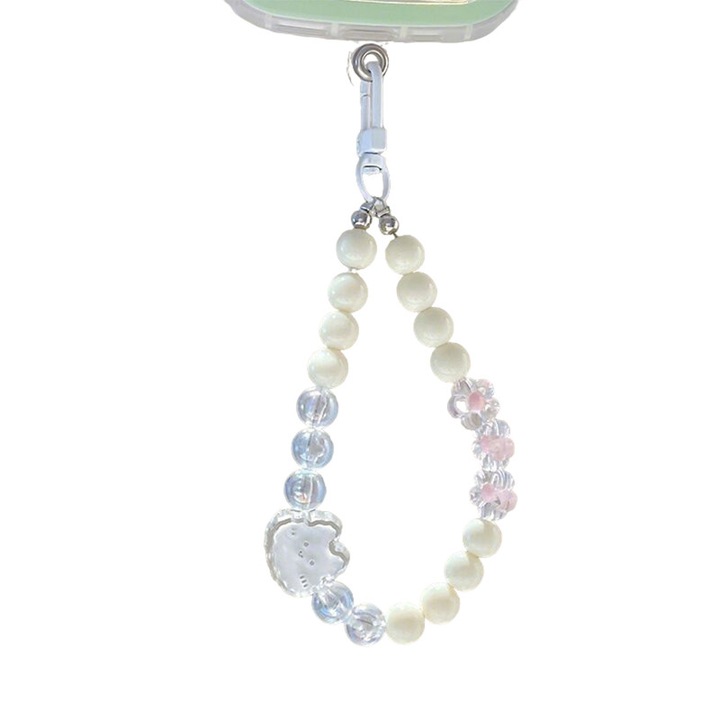 Bratara scurta din cristale pentru telefon, accesorii, multicolor, compatibila cu majoritatea huselor de telefon