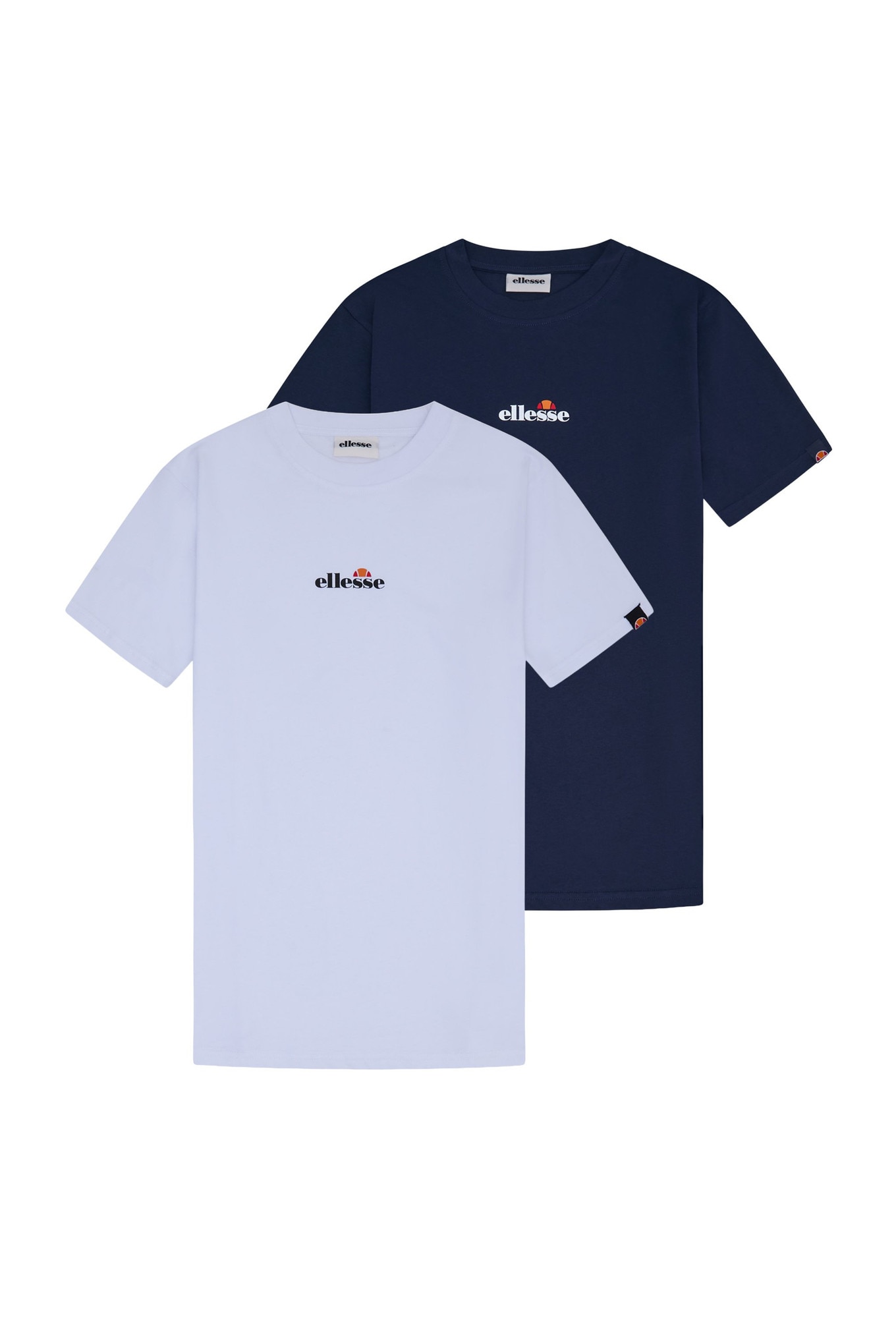 ELLESSE, Set de tricouri din bumbac Ollio - 2 piese, Alb, Albastru inchis, L