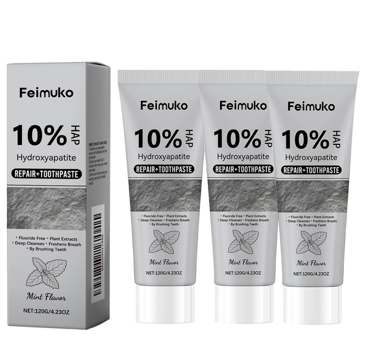 3 db-os Mint Shine fogkrém tubus készlet, menta íz, 120g x 3 tubus