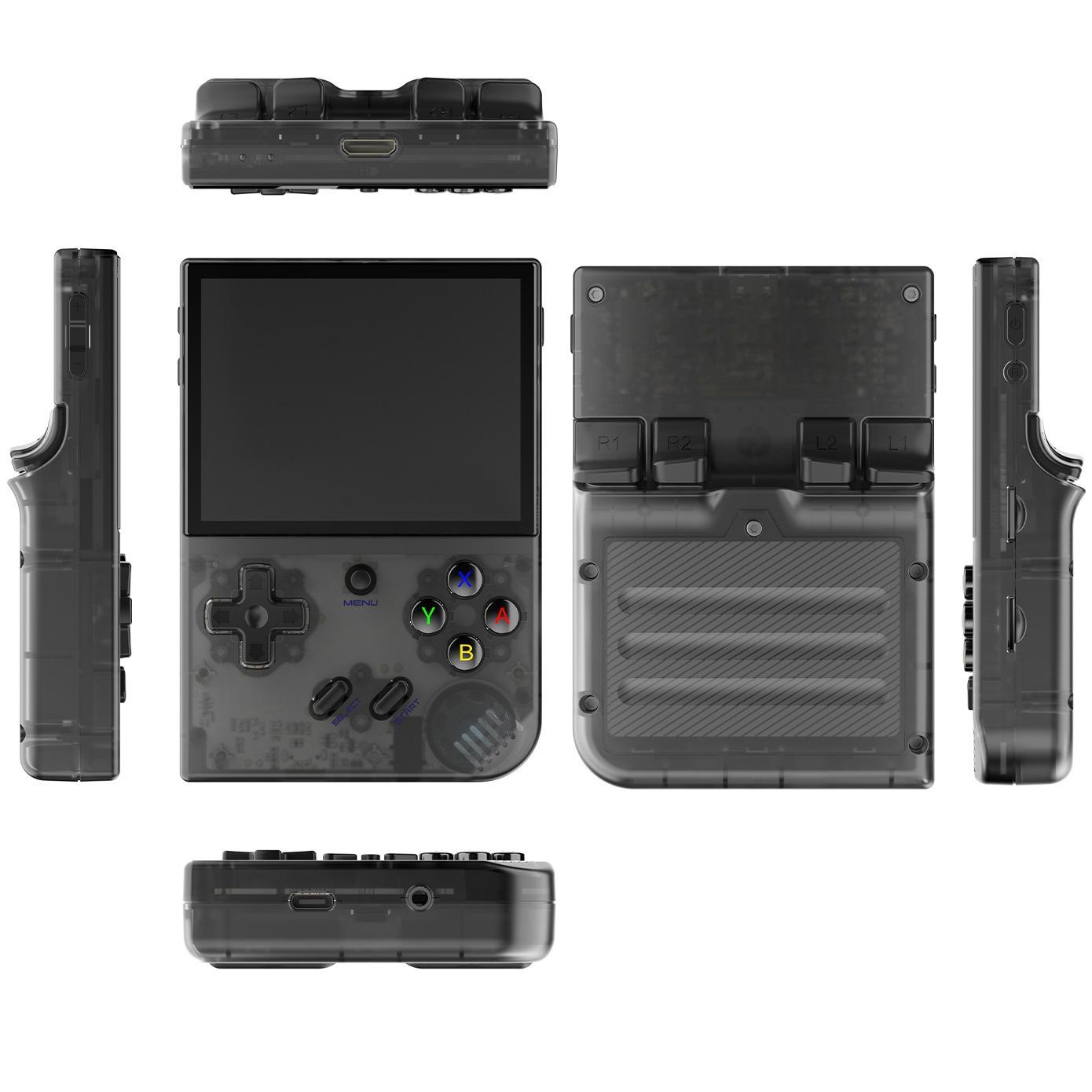Consola retro portabila RG35XX+ 64GB cu jocuri, Bluvista®, quad core 1.5GHz, 1GB LPDDR4, IPS LCD 3.5" 640x480, 2600 mAh, Gri