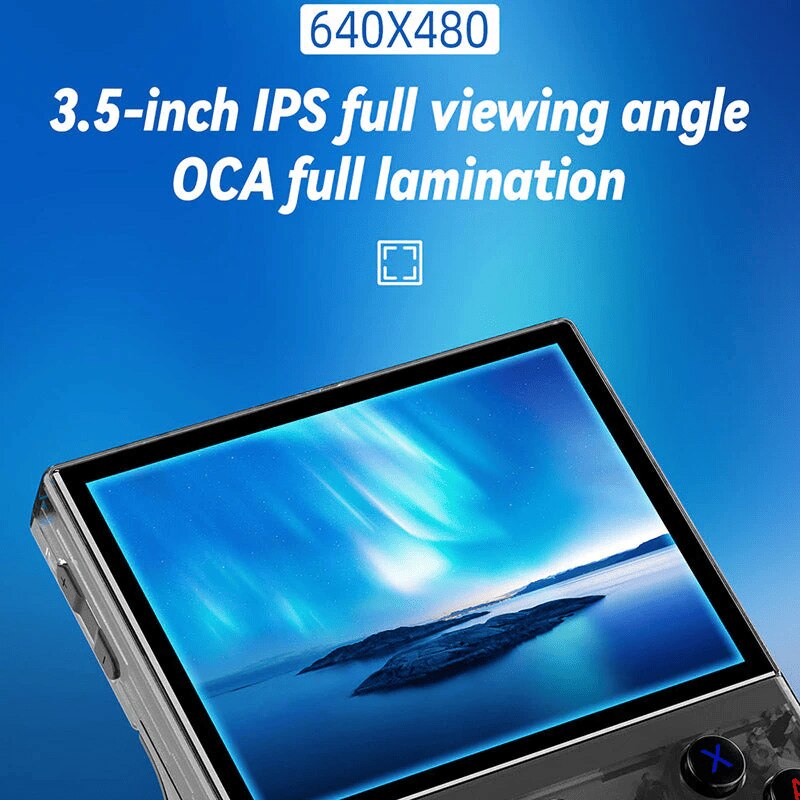 Consola retro portabila RG35XX+ 64GB cu jocuri, Bluvista®, quad core 1.5GHz, 1GB LPDDR4, IPS LCD 3.5" 640x480, 2600 mAh, Gri