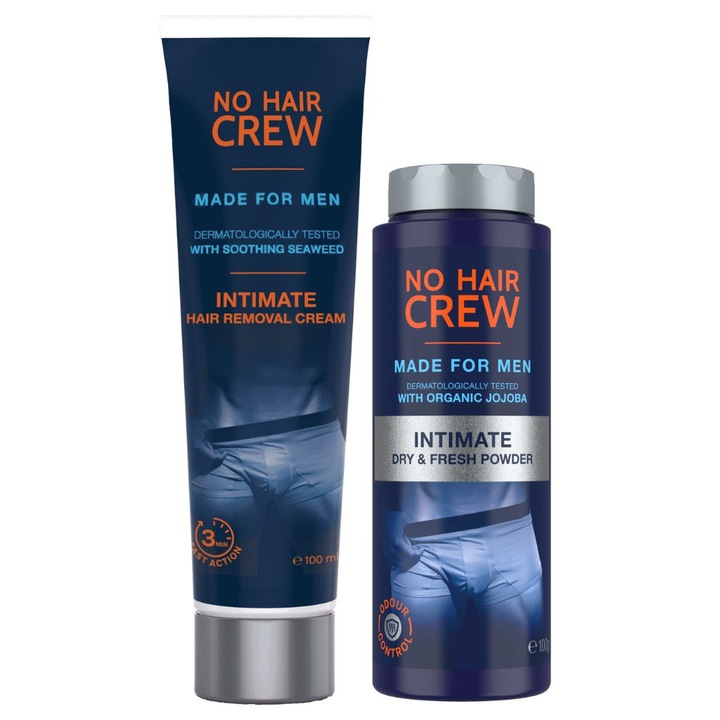 No Hair Crew DUOSET Intimate – Crema depilatoare si Pudra fina