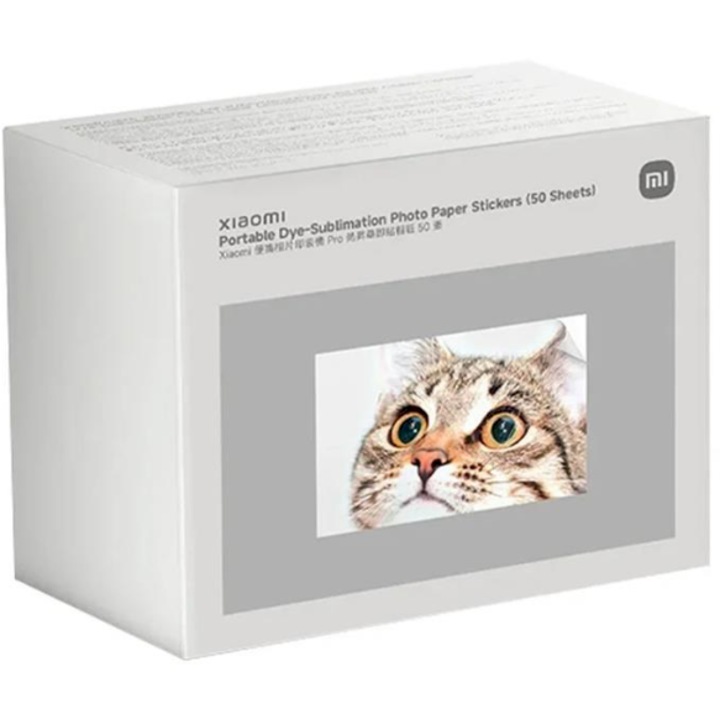 Hârtie foto autocolantă portabilă XIAOMI pentru sublimare termică 50 foi pentru imprimante foto portabile calitate înaltă imprimare clară și vibrantă compatibilă cu dispozitive Xiaomi ușor de utilizat și durabilă